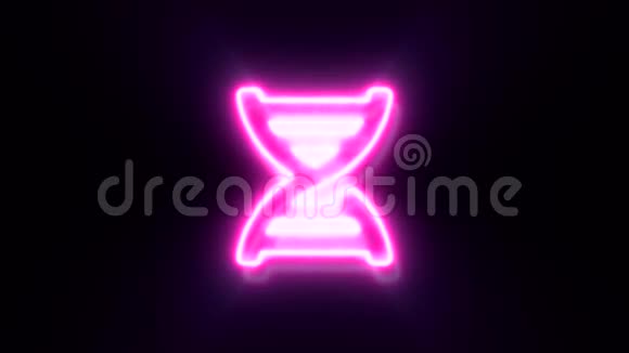 粉红色霓虹灯DNA标志闪烁出现在中心视频的预览图