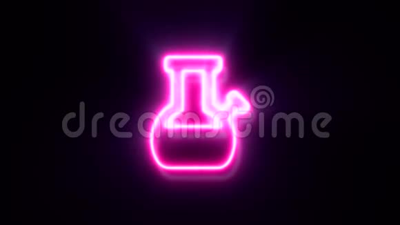 粉红色的霓虹灯标志闪烁出现在中心视频的预览图