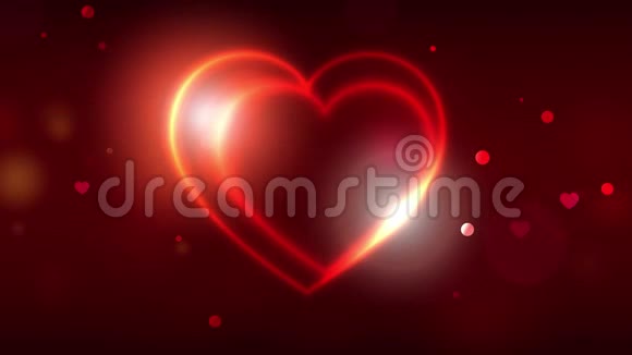 情人节动画背景情人节快乐动画贺卡明亮的红色金色的心脏形状在黑暗中视频的预览图