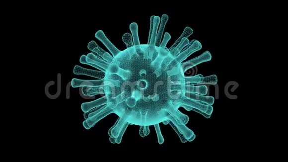 人体内的全息未来主义细菌病毒细胞科罗纳病毒或其他在生物体内游动的危险细胞视频的预览图