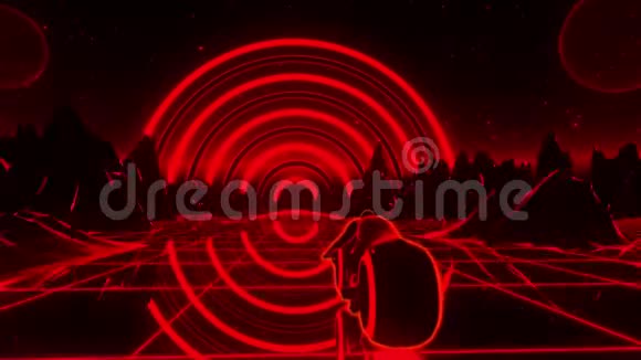 3D红反转合音波阵VJ环运动背景视频的预览图