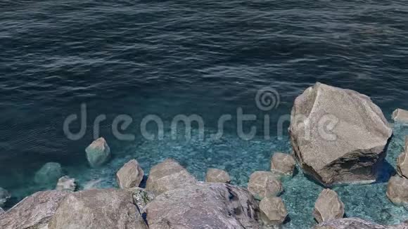 海洋海岸岩石悬崖夏季概念视频的预览图
