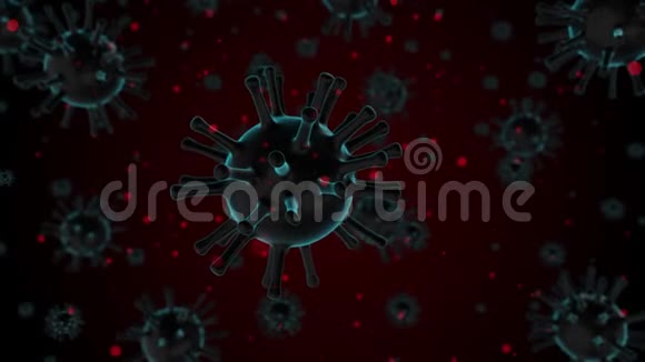 感染了血液中的病毒冠状病毒的概念也称为2019nCov3D渲染视频的预览图