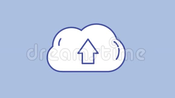 阿尔法频道的云上传线图标视频的预览图