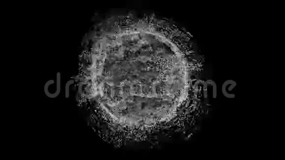 一个由千个小粒子组成的大球体运动和脉冲视频的预览图