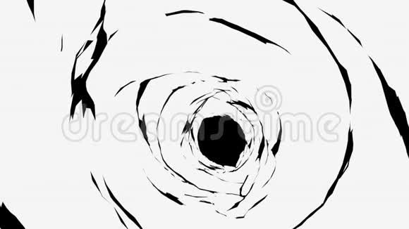 白色卡通隧道的三维渲染计算机产生深孔艺术背景视频的预览图