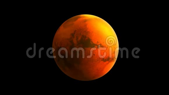 行星火星在阿尔法通道上旋转循环视频的预览图