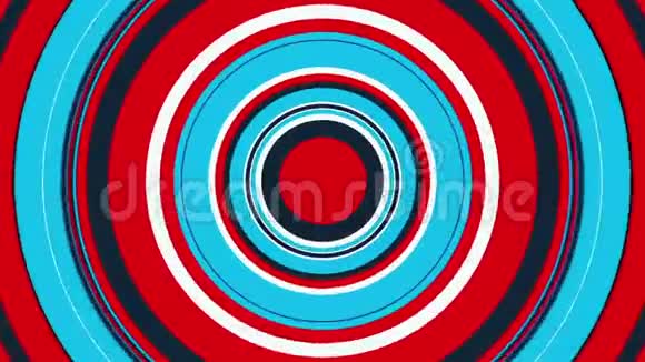 彩色圆形隧道带径向条纹电脑生成抽象过渡背景的三维渲染视频的预览图