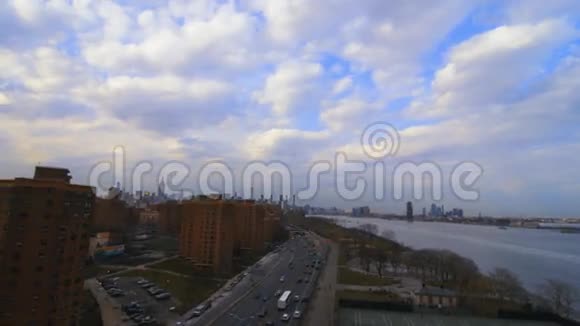布鲁克林纽约交通的鸟瞰图视频的预览图