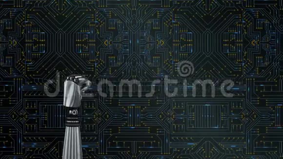 机器人手和发光电路板视频的预览图