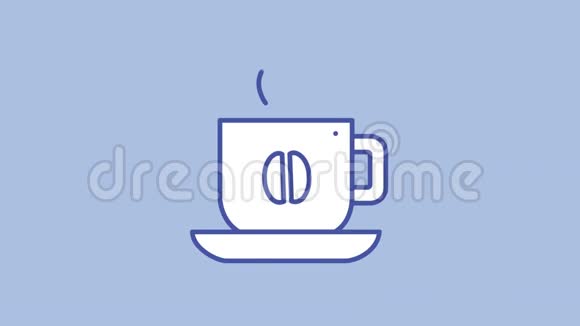 阿尔法频道的咖啡杯线图标视频的预览图