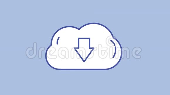 阿尔法频道的云下载线图标视频的预览图