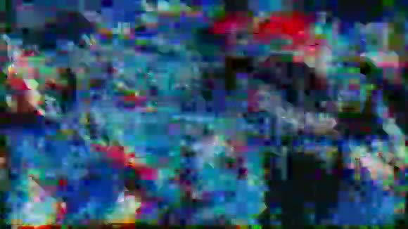 电脑生成的未来动画彩虹不良信号效果视频的预览图