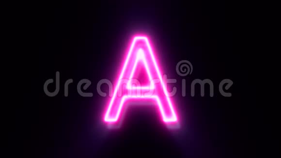 粉色霓虹灯字体字母大写字母闪烁居中出现视频的预览图