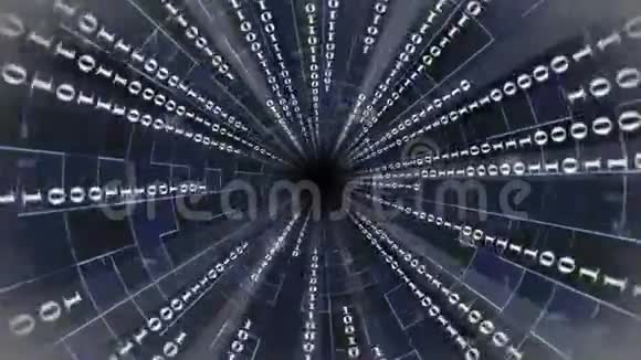 白色二进制代码隧道设计中抽象的速度运动数字计算机数据技术背景视频的预览图