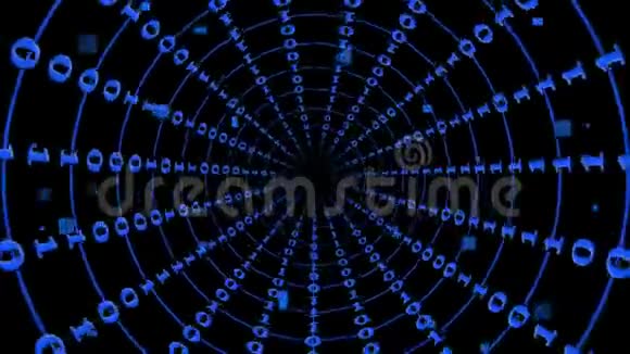 蓝色二进制代码隧道设计中抽象的速度运动数字计算机数据技术背景视频的预览图