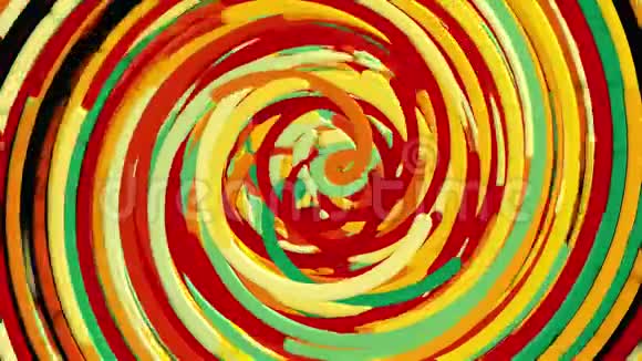 色彩鲜艳的圆形线条卡通风格背景电脑生成的现代抽象背景三维渲染视频的预览图