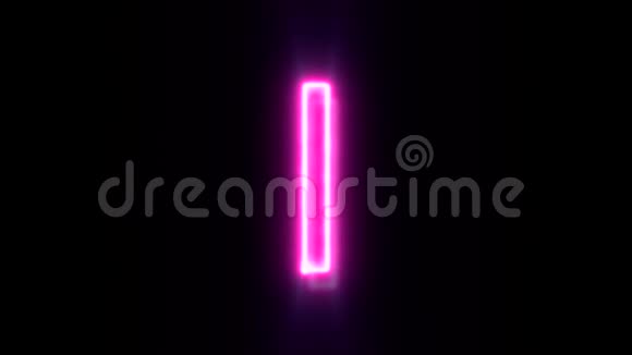 粉红色霓虹灯字体字母L小写闪烁出现在中间视频的预览图