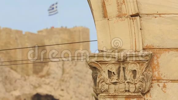 希腊雅典联合国教科文组织世界遗产古卫城遗迹视频的预览图