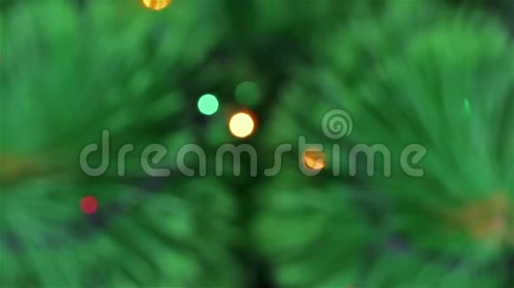 圣诞松树的灯光显得格外醒目视频的预览图