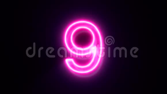 粉红色的霓虹灯9眨眼出现在中间视频的预览图