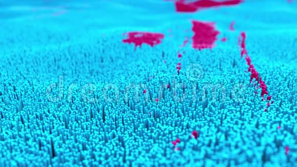 三维渲染抽象地形电脑生成的彩色背景视频的预览图