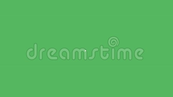 用复制空间在绿色背景上隔离螺旋的白纸火箭飞行动画视频的预览图