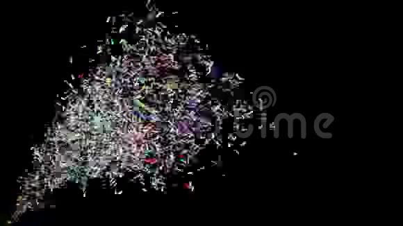 3000彩纸风3D渲染动画阿尔法马特嘉年华新年快乐视频的预览图