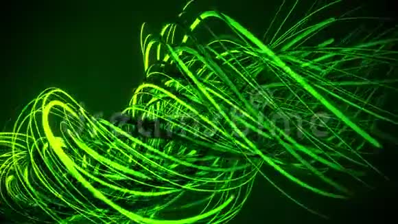 绿色霓虹灯缠绕线VJ循环背景视频的预览图