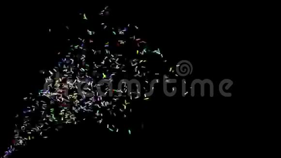 500彩纸风3D渲染动画阿尔法马特嘉年华新年快乐视频的预览图