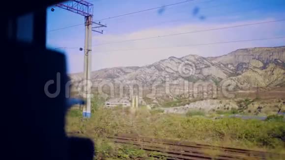 晴天景观背景列车乘客窗口意大利视频的预览图