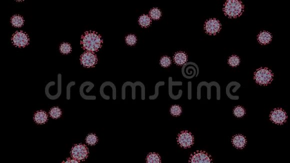 多个电晕病毒细胞的三维动画循环视频的预览图
