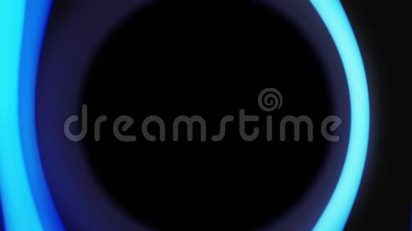 霓虹灯圆框蓝色圆圈视频的预览图