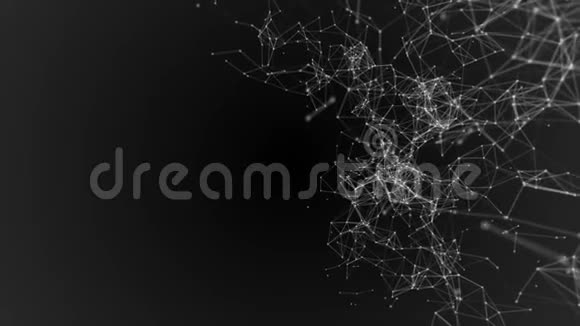 泛白抽象网络技术商业科学连接点和线自由空间视频的预览图