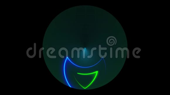 暗圆带不对称霓虹灯线的光线电脑生成3渲染夜总会背景视频的预览图