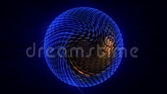 体积立方块的抽象球体艺术对象动态地旋转自己循环视频的预览图