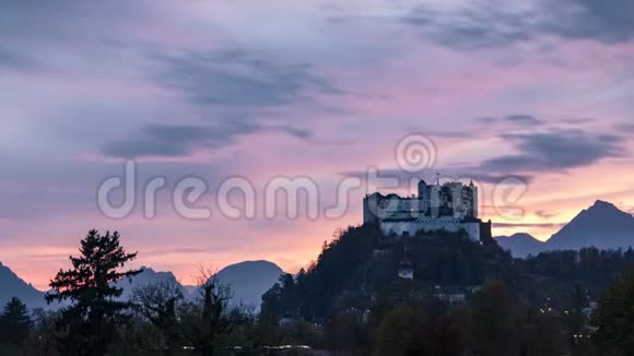萨尔茨堡城堡日落时间视频的预览图