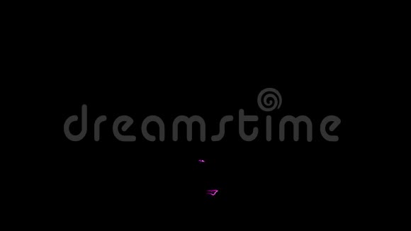 在黑色背景下电热火字母Q显示出闪闪发光的光粒子视频的预览图