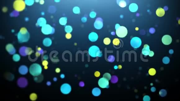 抽象运动背景漂亮闪亮的蓝色多色波克圈灯离焦和六角闪闪闪闪闪发光视频的预览图