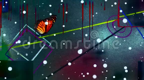 几何抽象中的蝴蝶视频的预览图