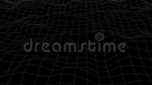 计算机产生了线框波发光精细网格的3D绘制未来的背景视频的预览图