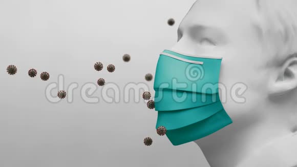 动画冠状病毒2019n科夫呼吸系统概念冠状病毒流感作为危险流感病毒病例视频的预览图
