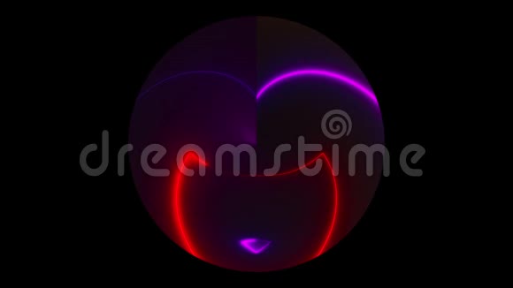 暗圆带不对称霓虹灯线的光线电脑生成3渲染夜总会背景视频的预览图