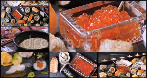对各种日本食物的看法寿司黑吉里生鱼片视频的预览图