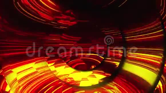 许多镜子魔术圈在霓虹灯中闪闪发光抽象计算机生成背景三维渲染视频的预览图