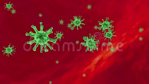 科罗纳病毒显微镜下病毒人类免疫系统病毒跨越屏幕移动细菌病毒或细菌视频的预览图