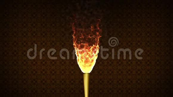 火焰火炬火焰燃烧效果无缝环对抗布朗艺术抽象万花筒图案背景与阿尔法Matte视频的预览图