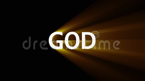 计算机生成背景与金色横幅GOD宗教文本的三维绘制视频的预览图