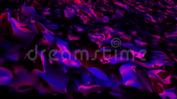 带有模糊斑点的未来式液体计算机生成的抽象背景3D渲染视频的预览图