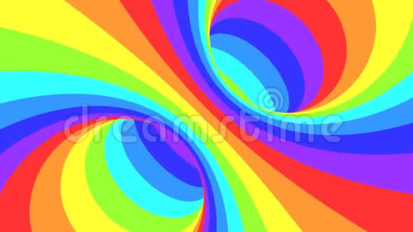 光谱迷幻的光学错觉抽象彩虹催眠背景视频的预览图